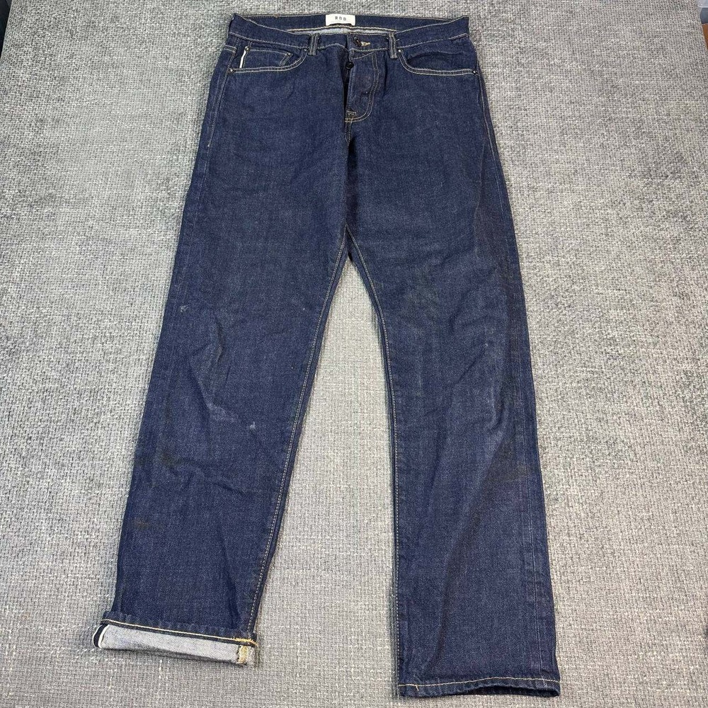 Jack & Jones RDD Premium Selvedge Jeans Mens 32 Indigo Blue Straight Leg Denim